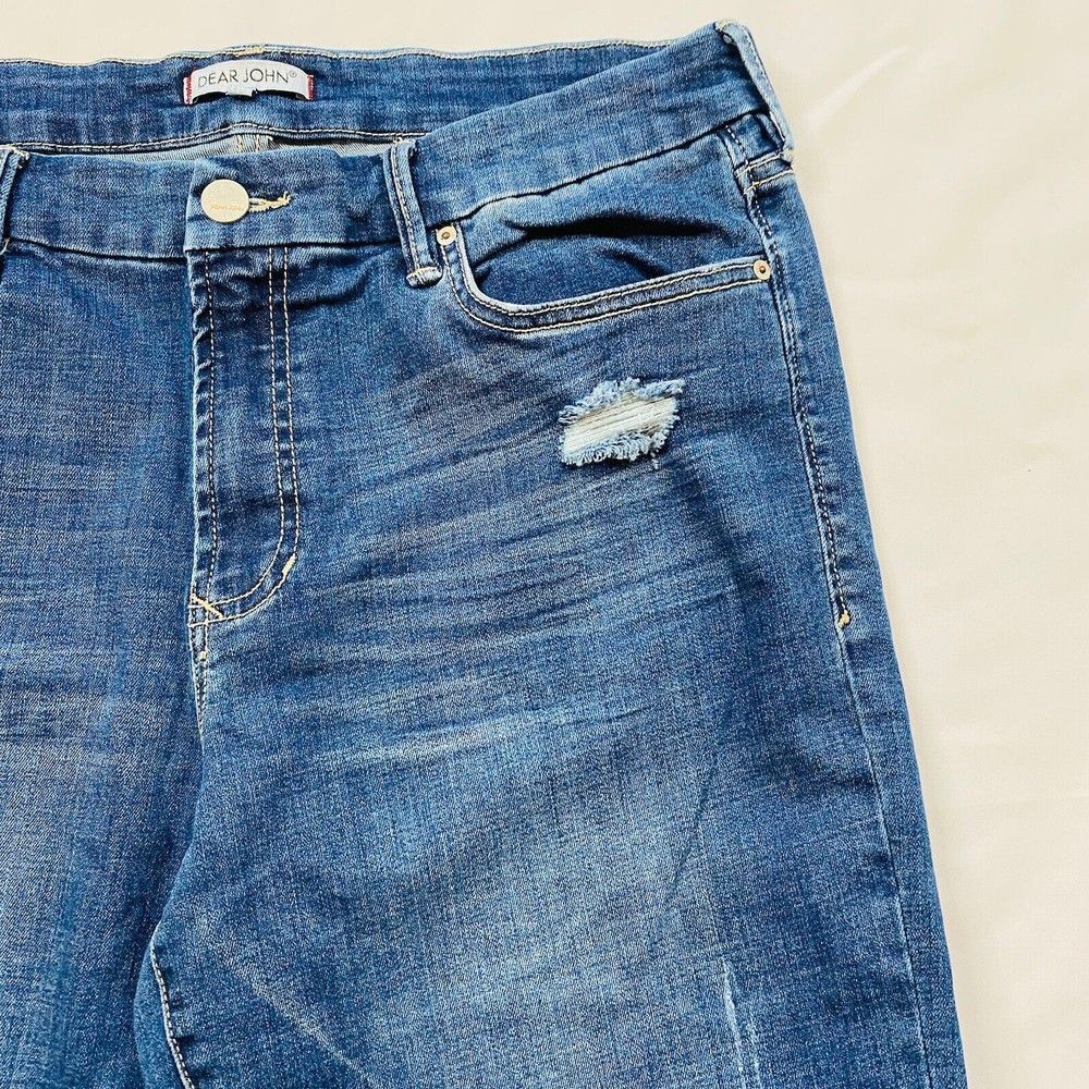 Dear John Joyrich Womens Size 32 Comfort Skinny Distressed Raw Hem Cropped - Picture 5 of 11